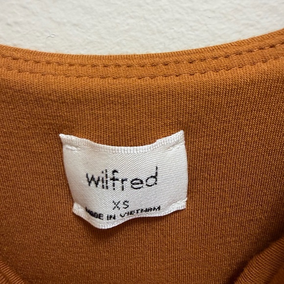 Wilfred Aritzia Saturn Midi Wrap Dress Sleeveless Waist Tie Rich Chestnut XS - Picture 9 of 10